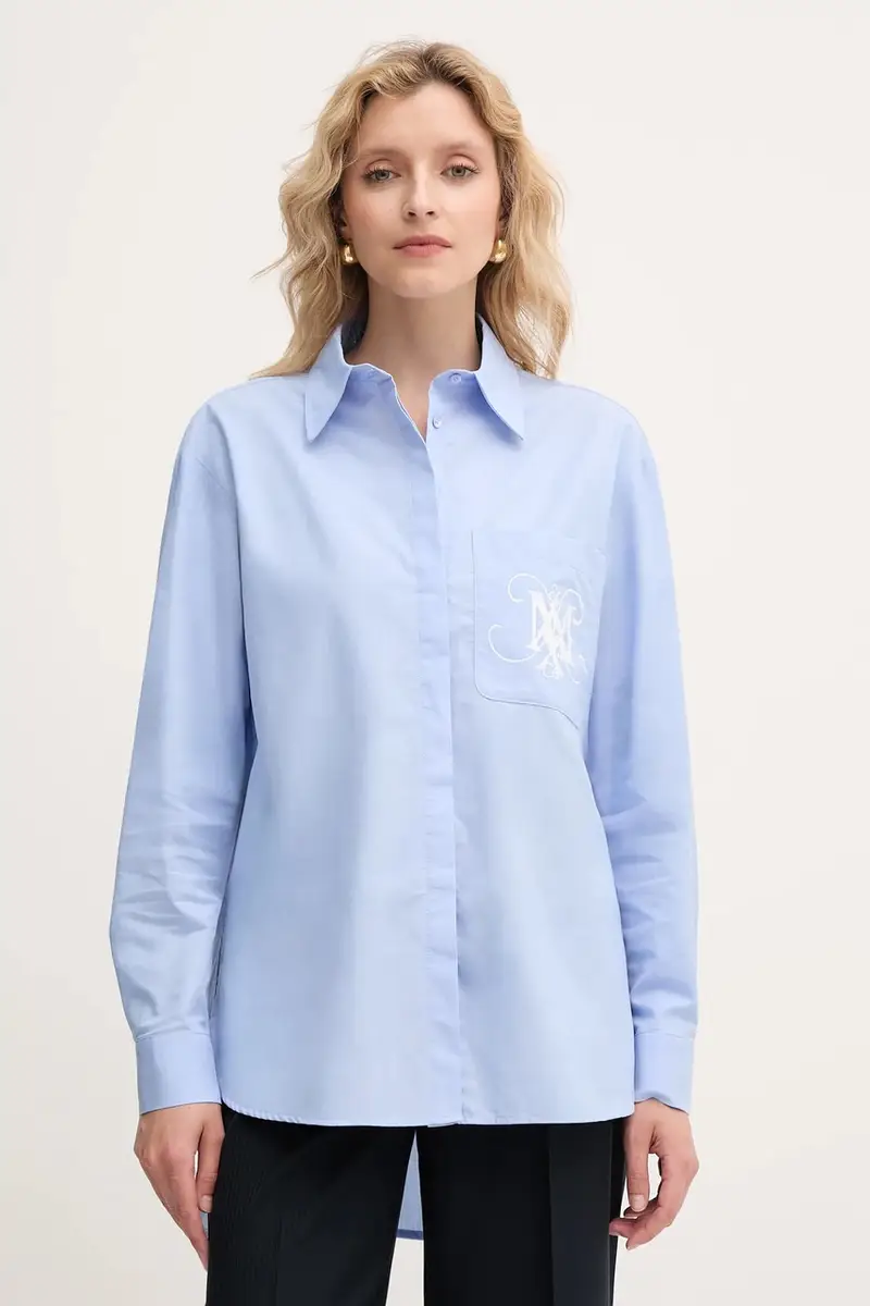 camicia in cotone donna colore blu 2526116121200 miniatura 3