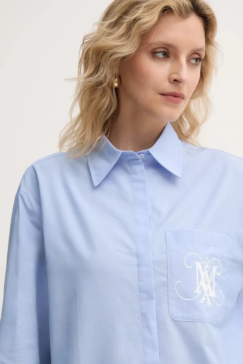 camicia in cotone donna colore blu 2526116121200 miniatura 4