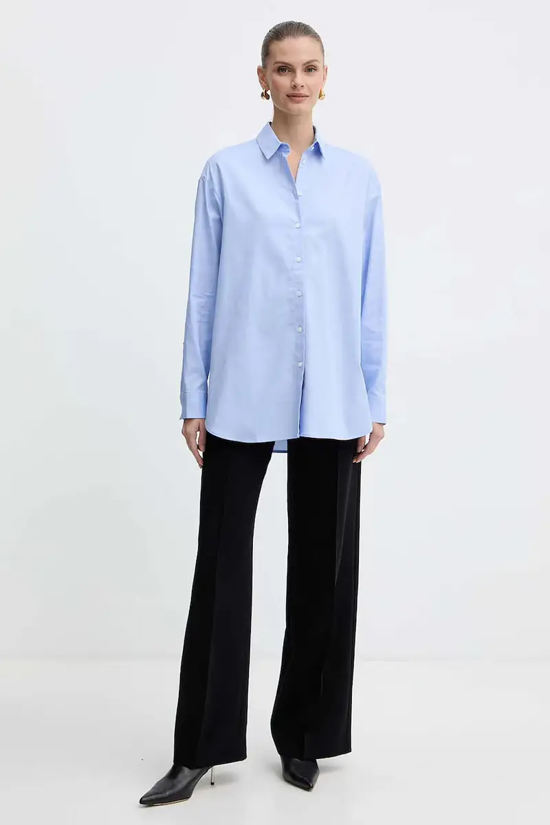 camicia in cotone donna colore blu 2528116012200 miniatura 2