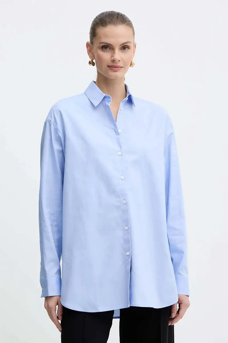 camicia in cotone donna colore blu 2528116012200 miniatura 3