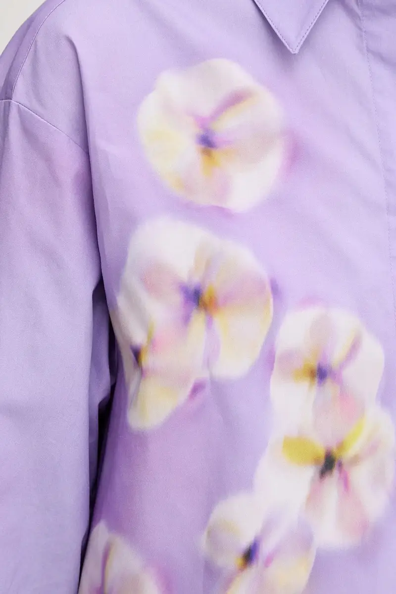 camicia in cotone donna colore violetto 2526116071200 miniatura 5