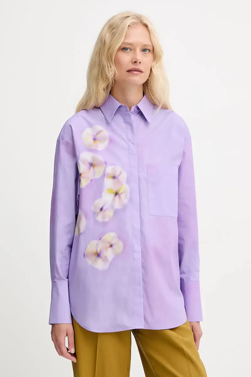 . camicia in cotone donna colore violetto 2526116071200