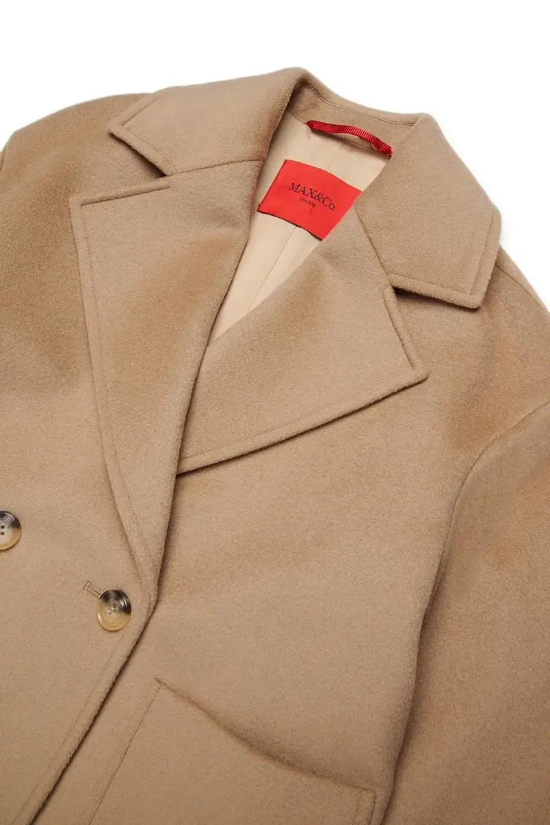 cappotto con lana bambini MAXJ35F JACKET colore beige MX0229 miniatura 4