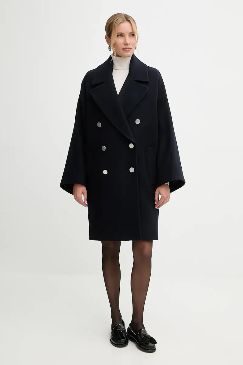 cappotto con lana Blu navy