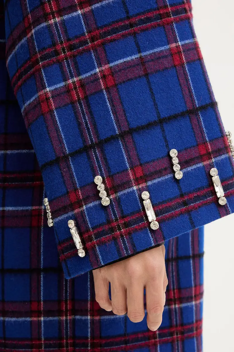 cappotto con lana Blu navy miniatura 5