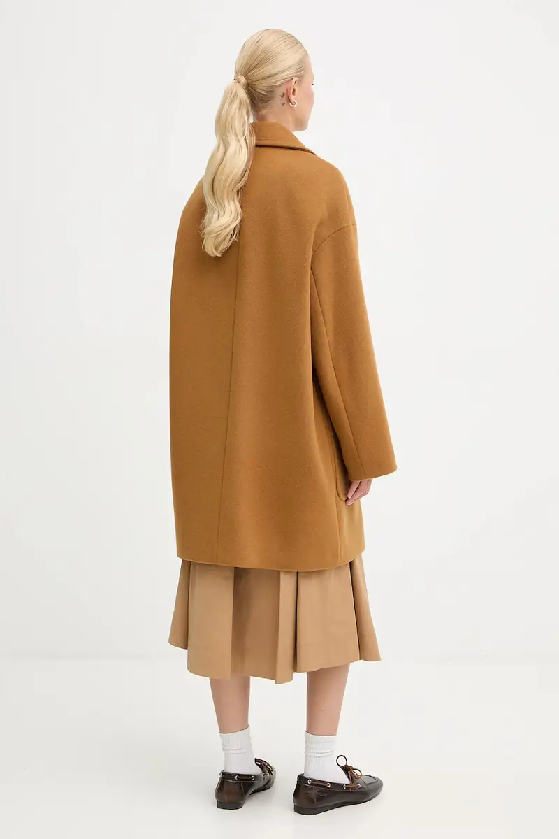 cappotto con lana colore marrone 2526016023200 miniatura 3