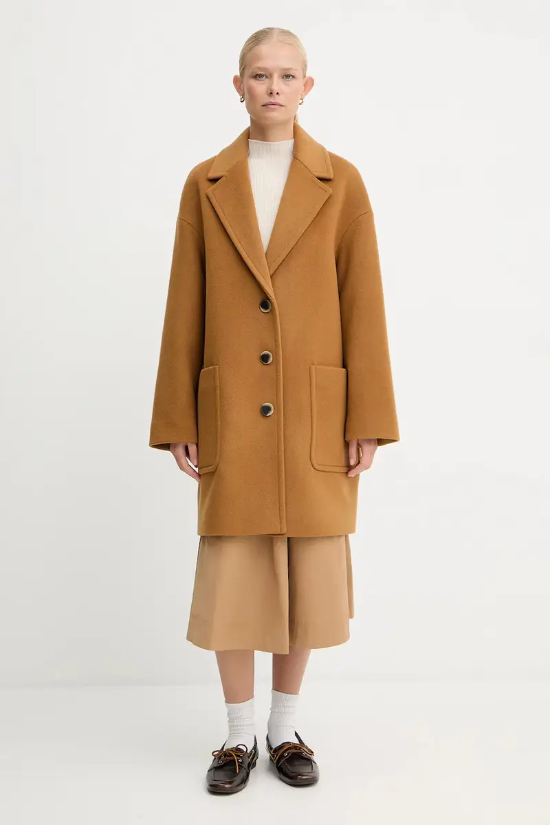 . cappotto con lana colore marrone 2526016023200