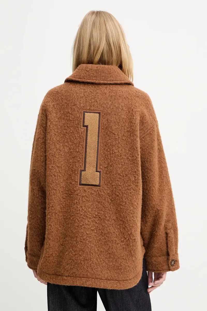 cappotto con lana colore marrone 2528086012200 miniatura 3