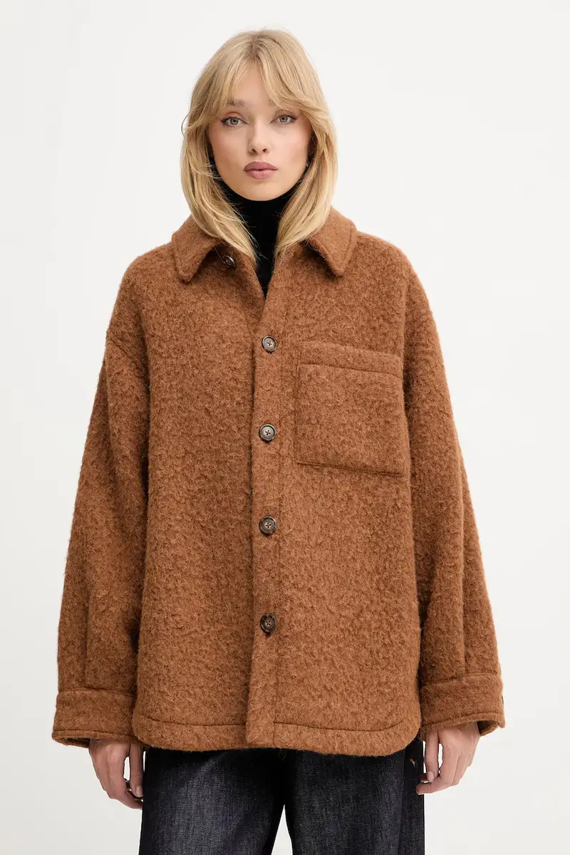 . cappotto con lana colore marrone 2528086012200