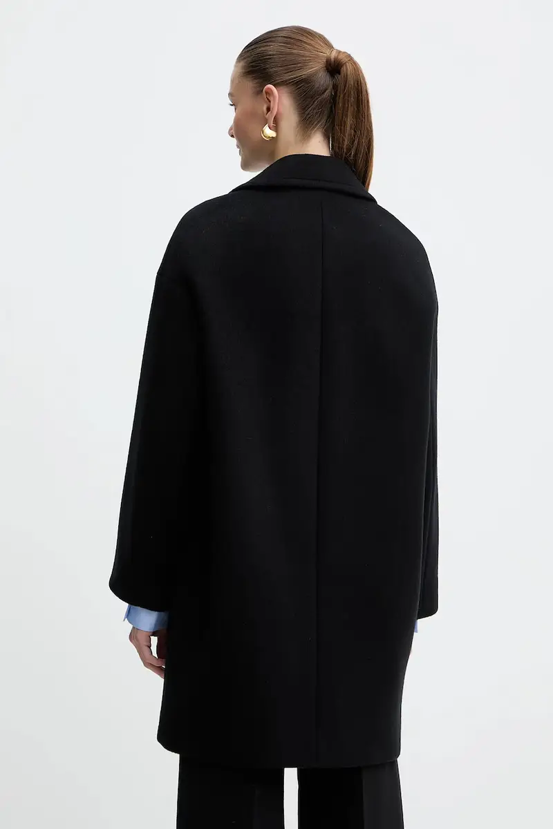 cappotto con lana colore nero 2526016023200 miniatura 3