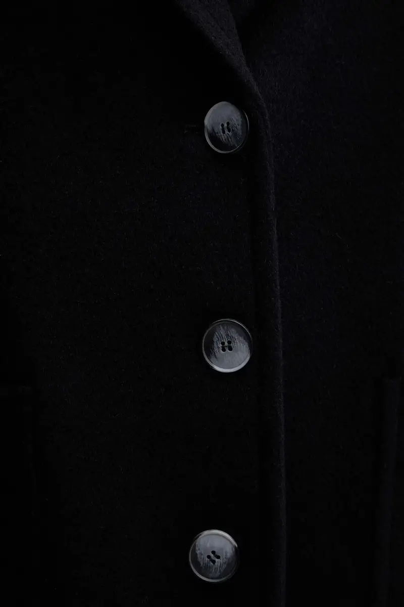 cappotto con lana colore nero 2526016023200 miniatura 5