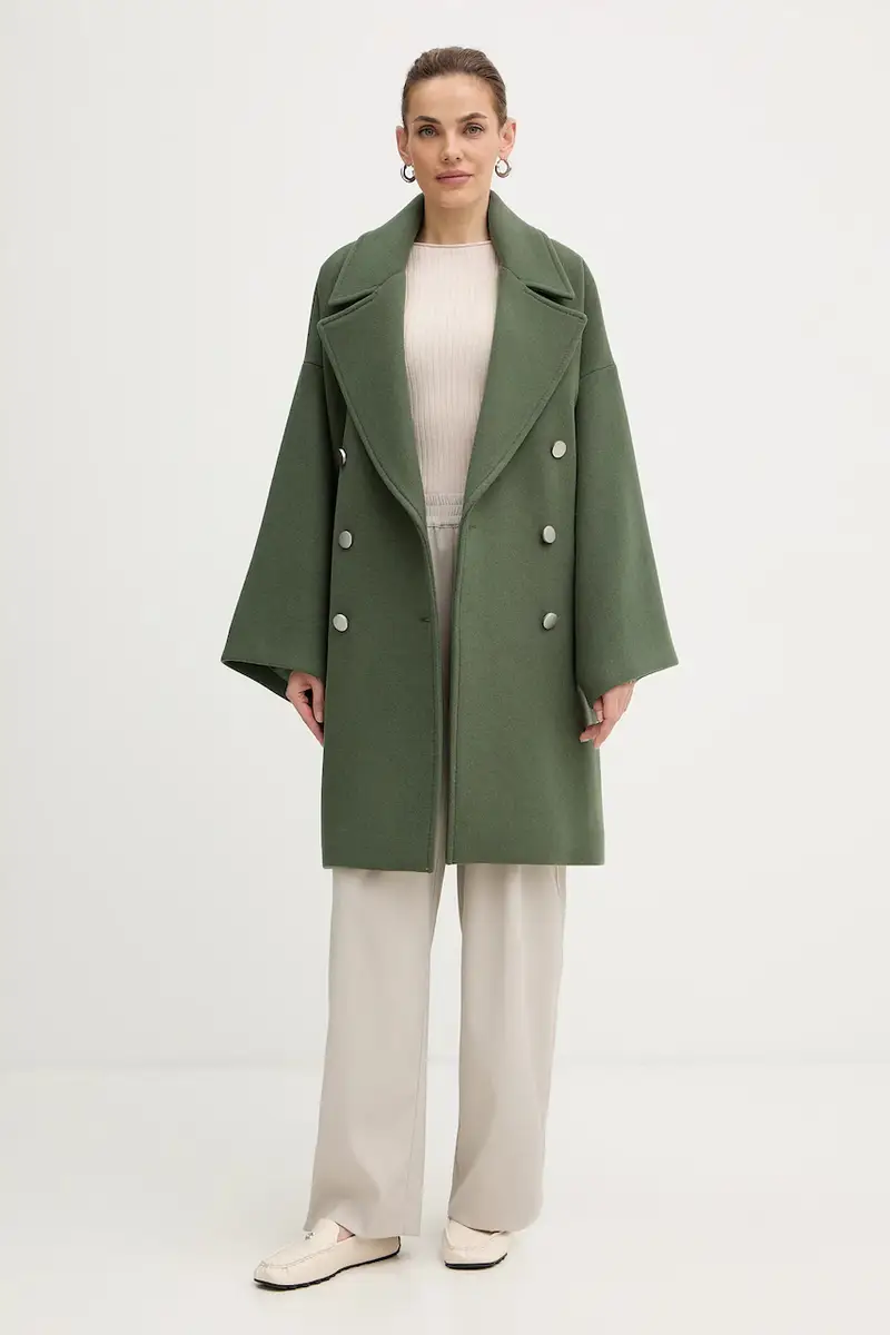 cappotto con lana Verde miniatura 2