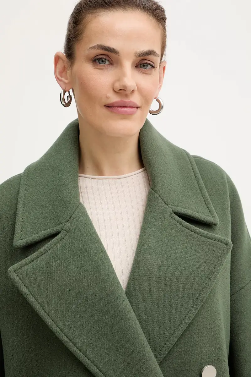 cappotto con lana Verde miniatura 4