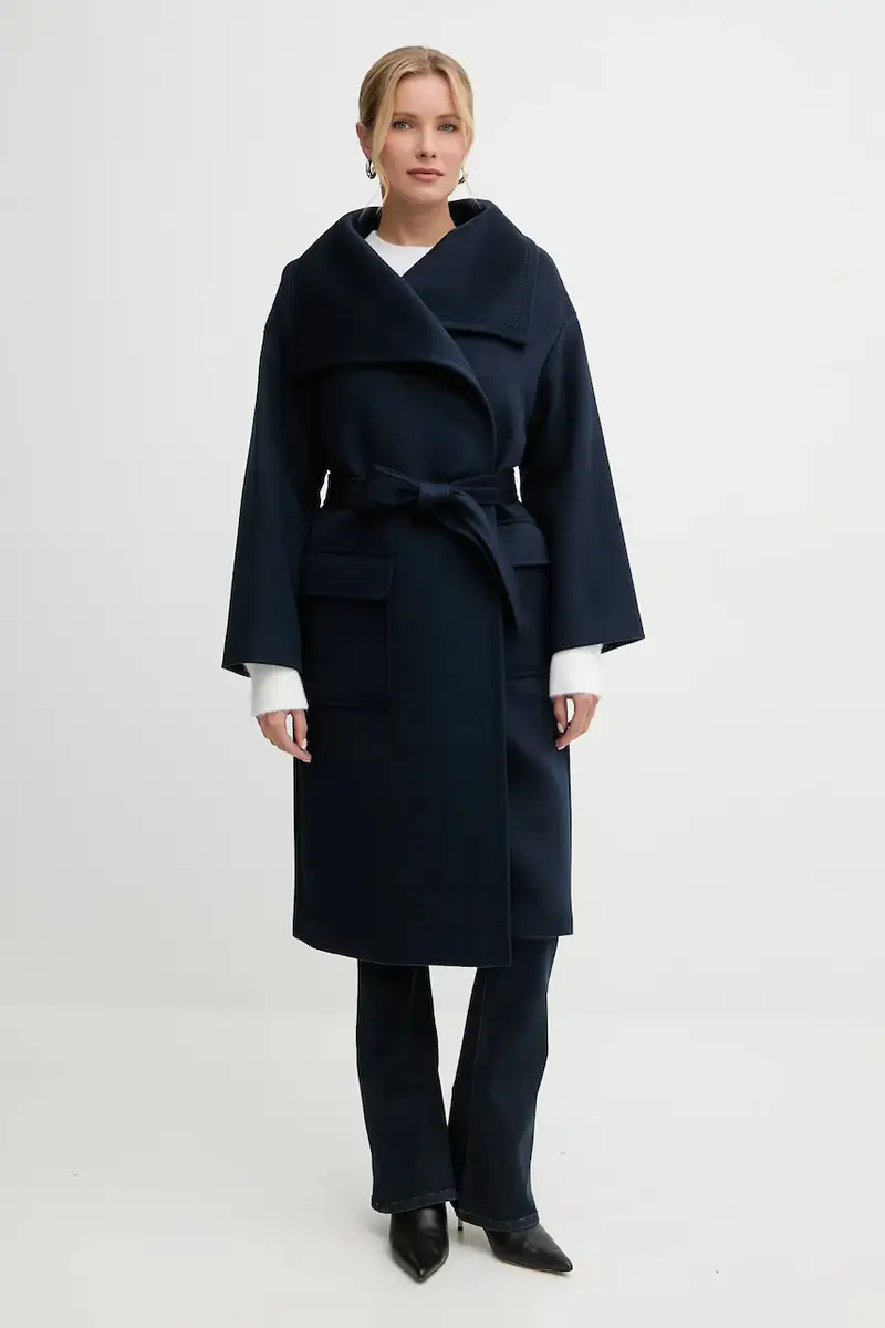 cappotto in lana Blu navy miniatura 2