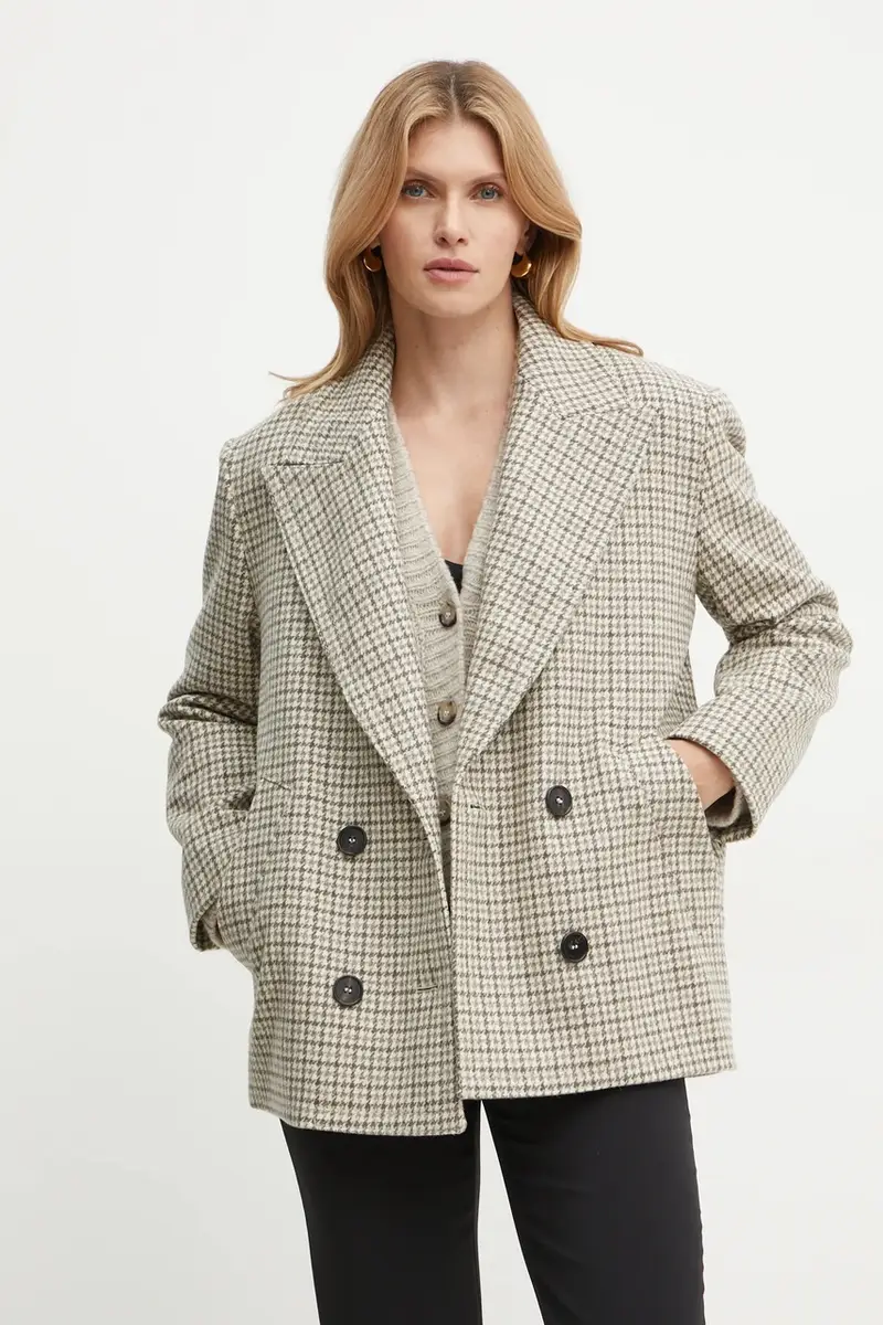 cappotto in lana colore beige 2426086034200 miniatura 3