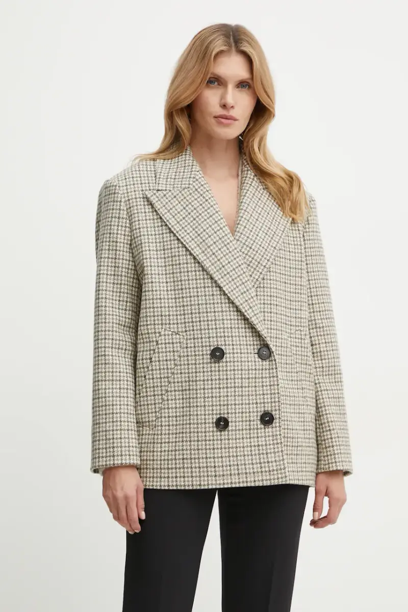 . cappotto in lana colore beige 2426086034200