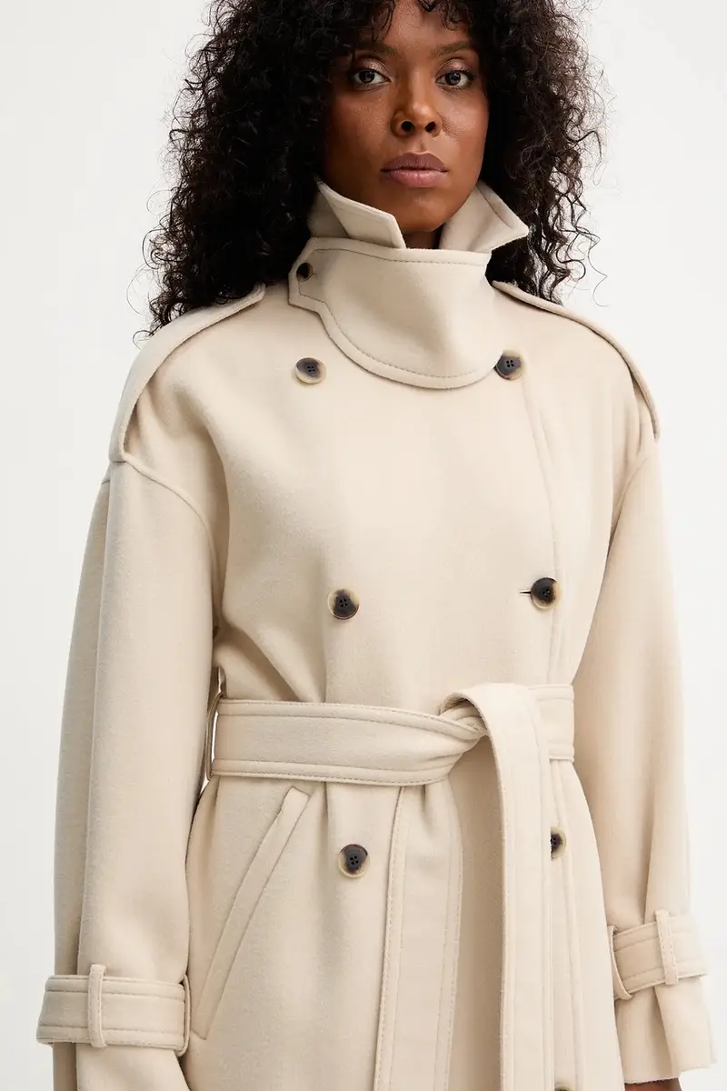 cappotto in lana colore beige 2526016013200 miniatura 4