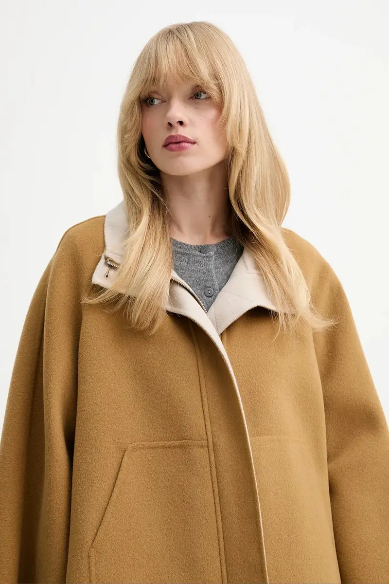 cappotto in lana colore marrone 2526086071200 miniatura 5