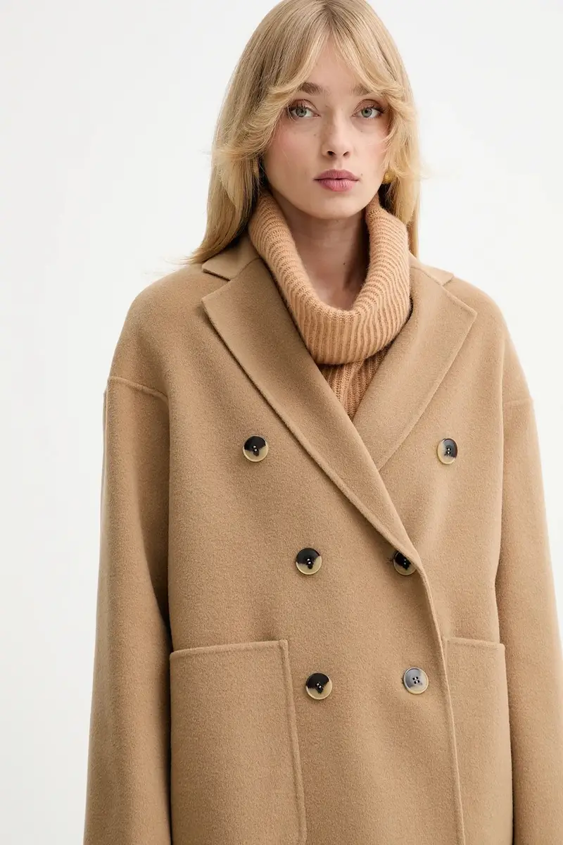 cappotto in lana colore marrone 2528016014200 miniatura 4