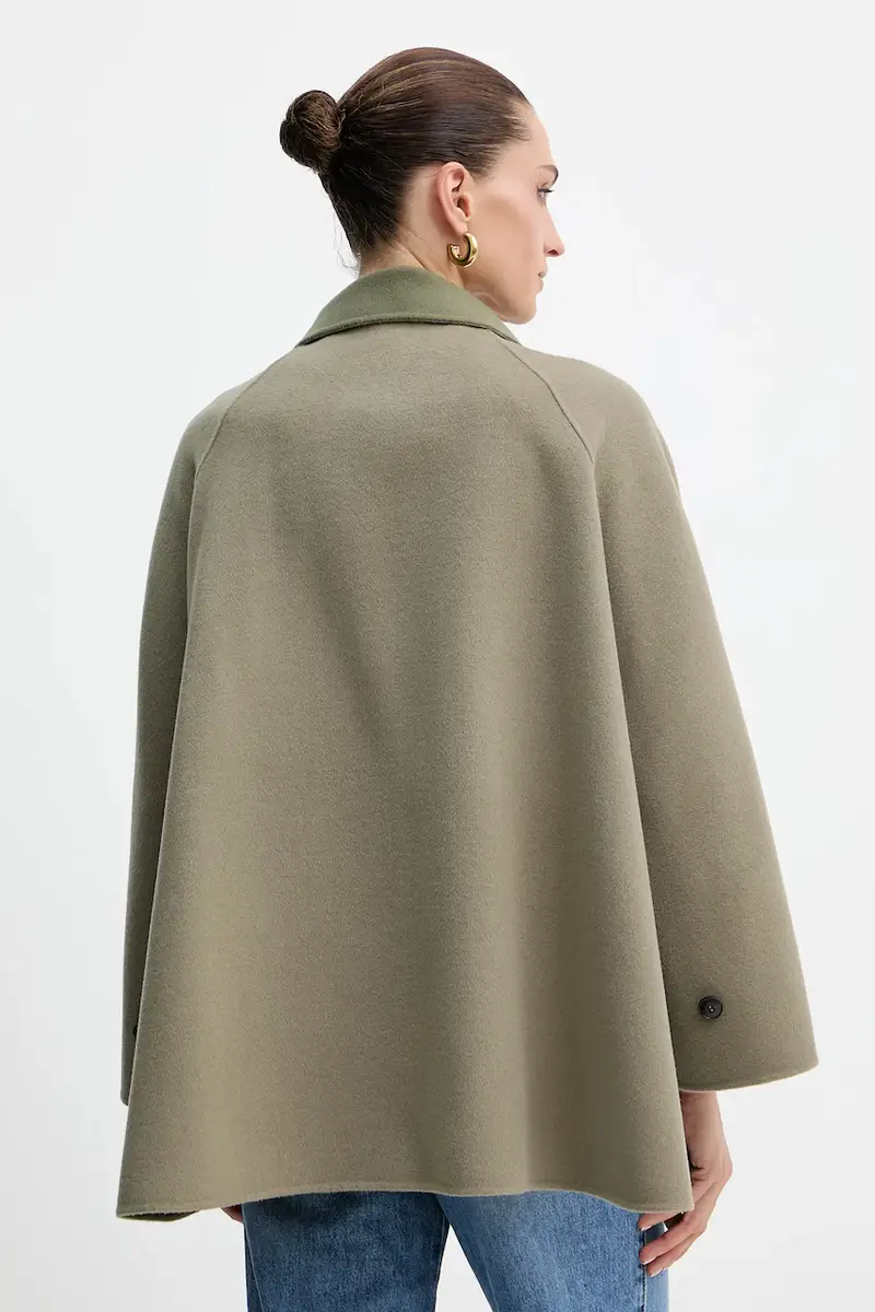 cappotto in lana colore verde 2526086071200 miniatura 3