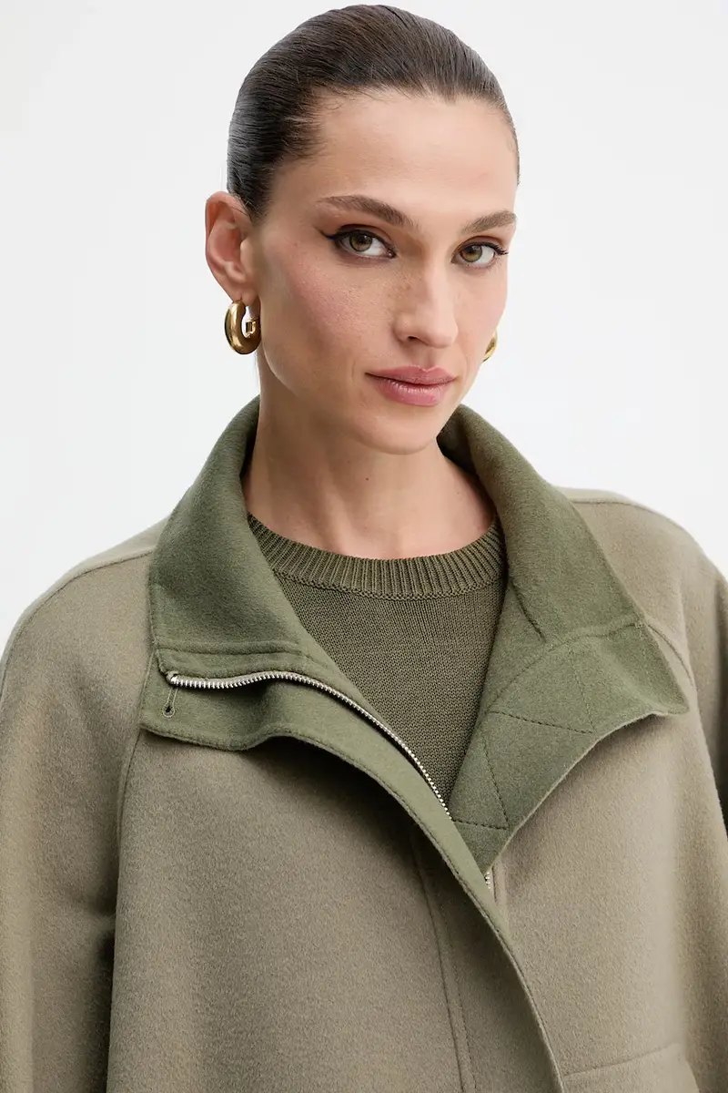 cappotto in lana colore verde 2526086071200 miniatura 5