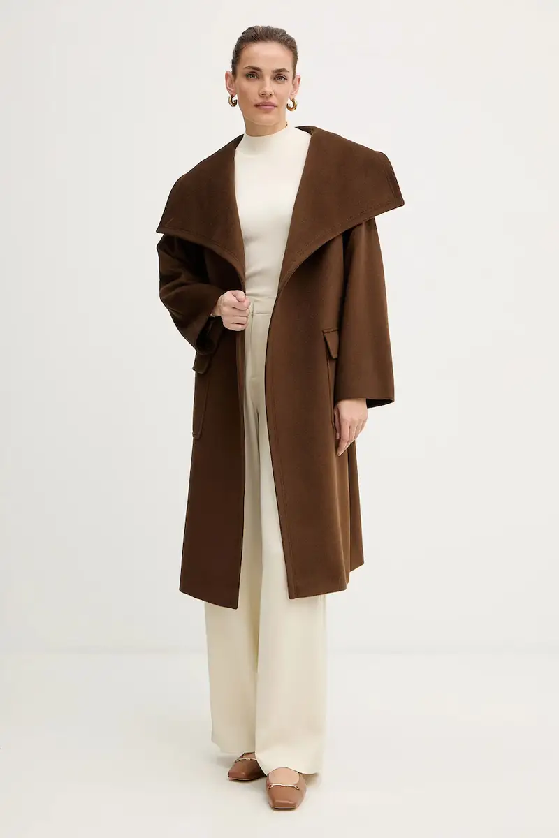 cappotto in lana Marrone miniatura 2