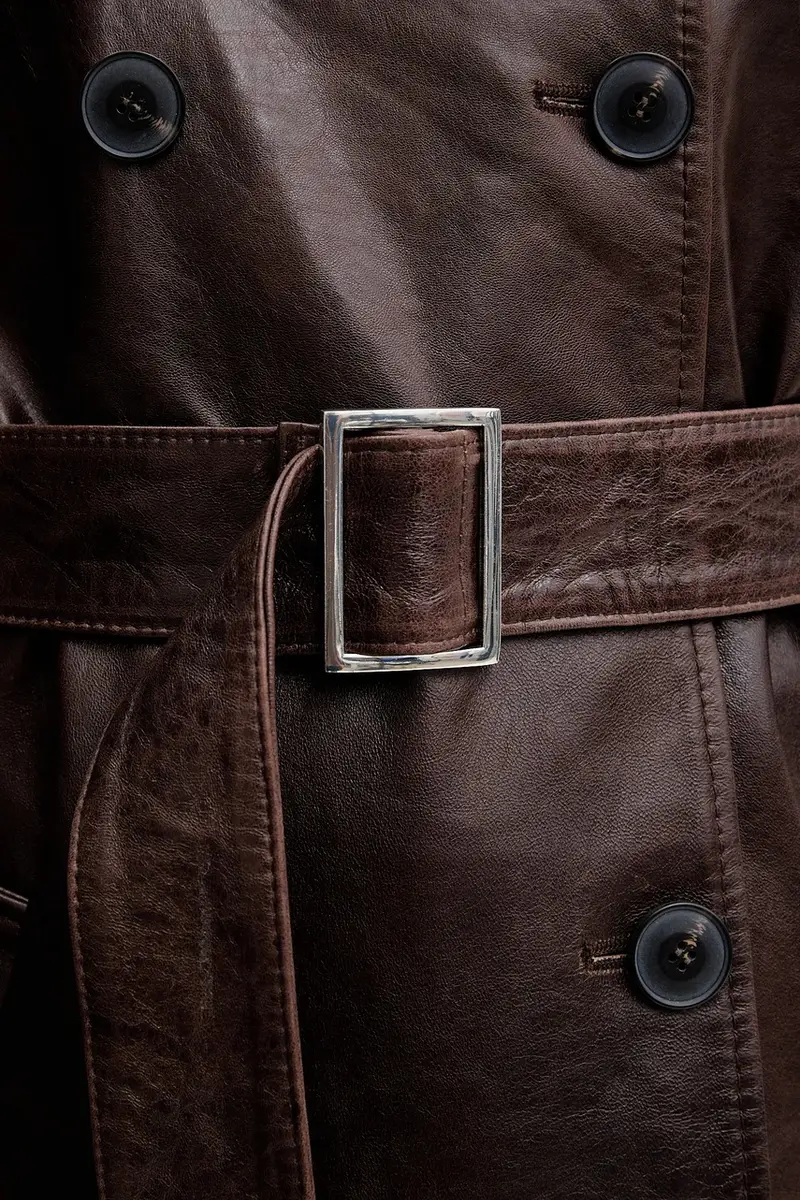 cappotto in pelle colore marrone 2526476013200 miniatura 5