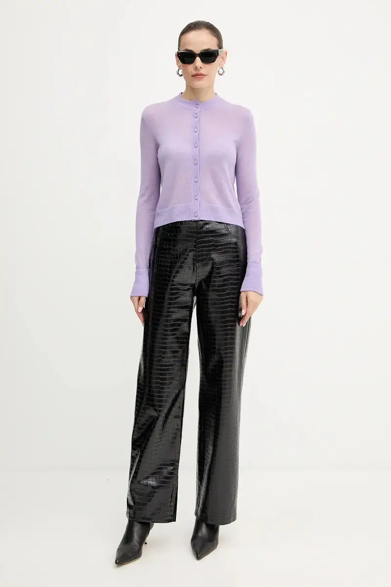 cardigan in lana colore violetto 2526346033200 miniatura 2