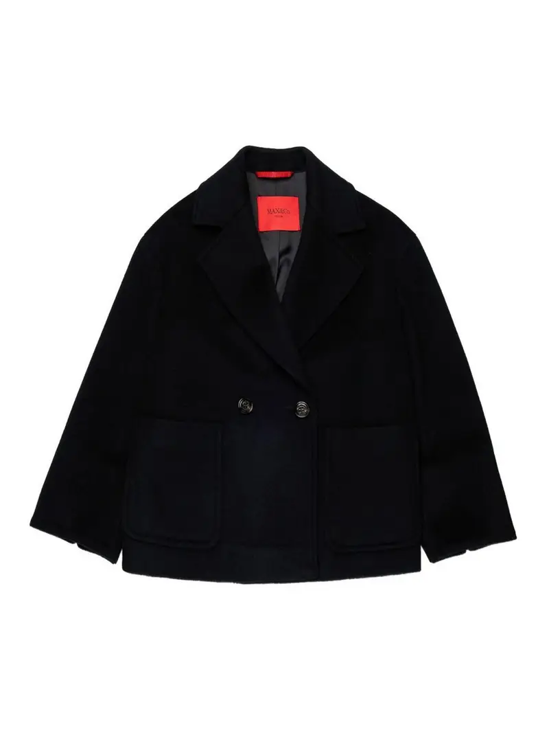 . Coat di lana nera corta Nero