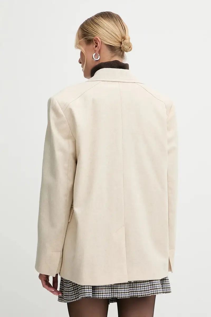 giacca con lana Beige miniatura 3