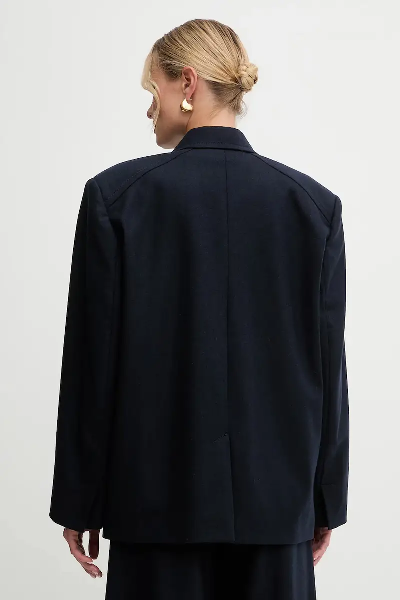 giacca con lana Blu navy miniatura 3