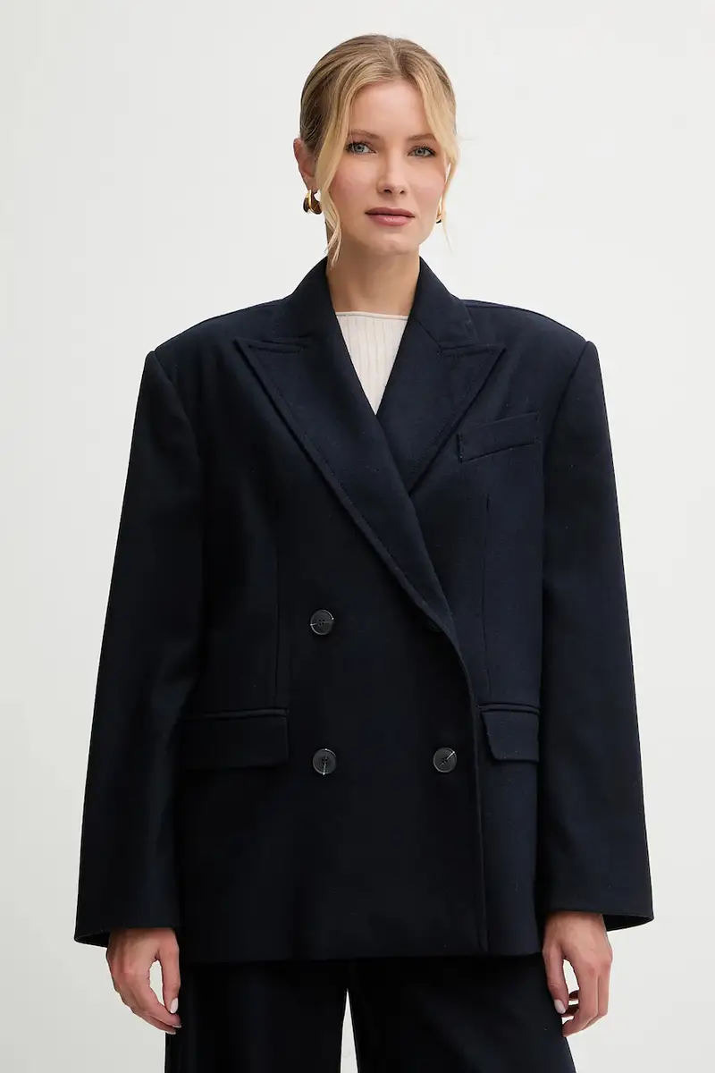 giacca con lana Blu navy