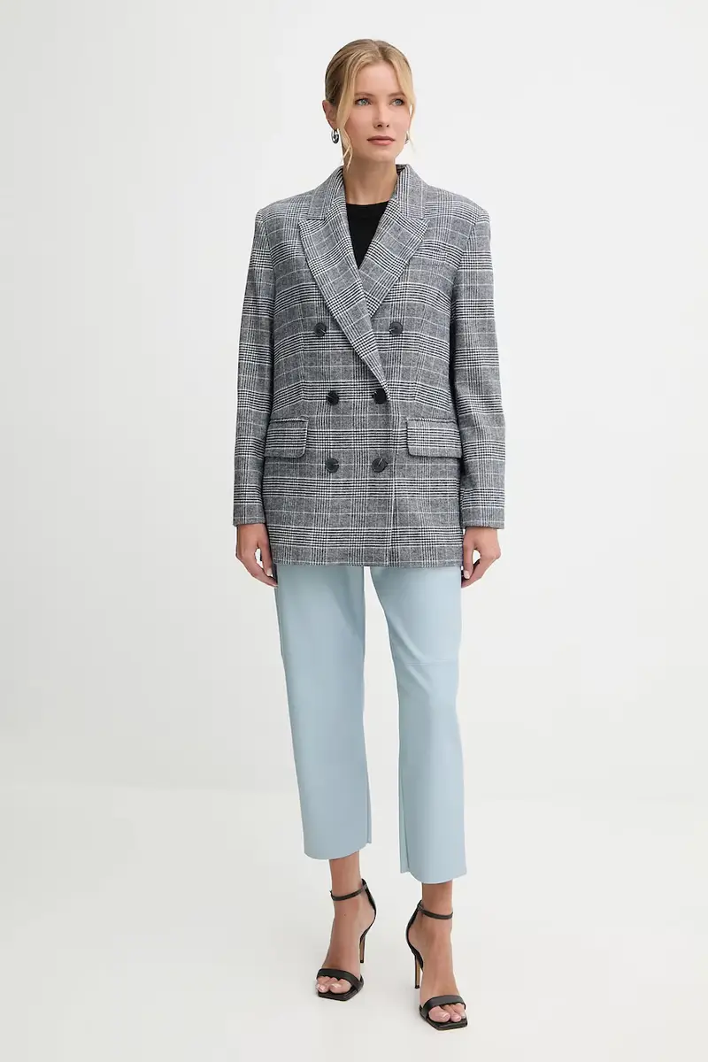 giacca con lana Blu navy miniatura 2