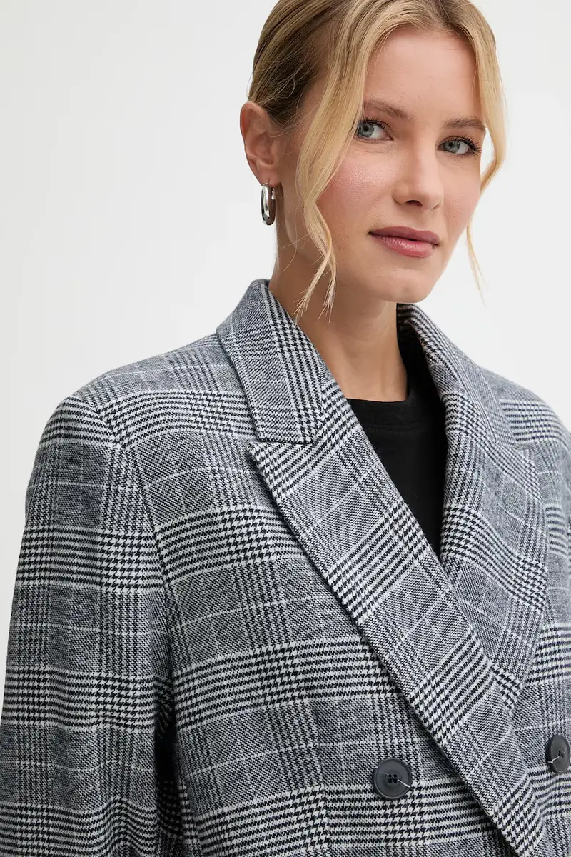 giacca con lana Blu navy miniatura 4