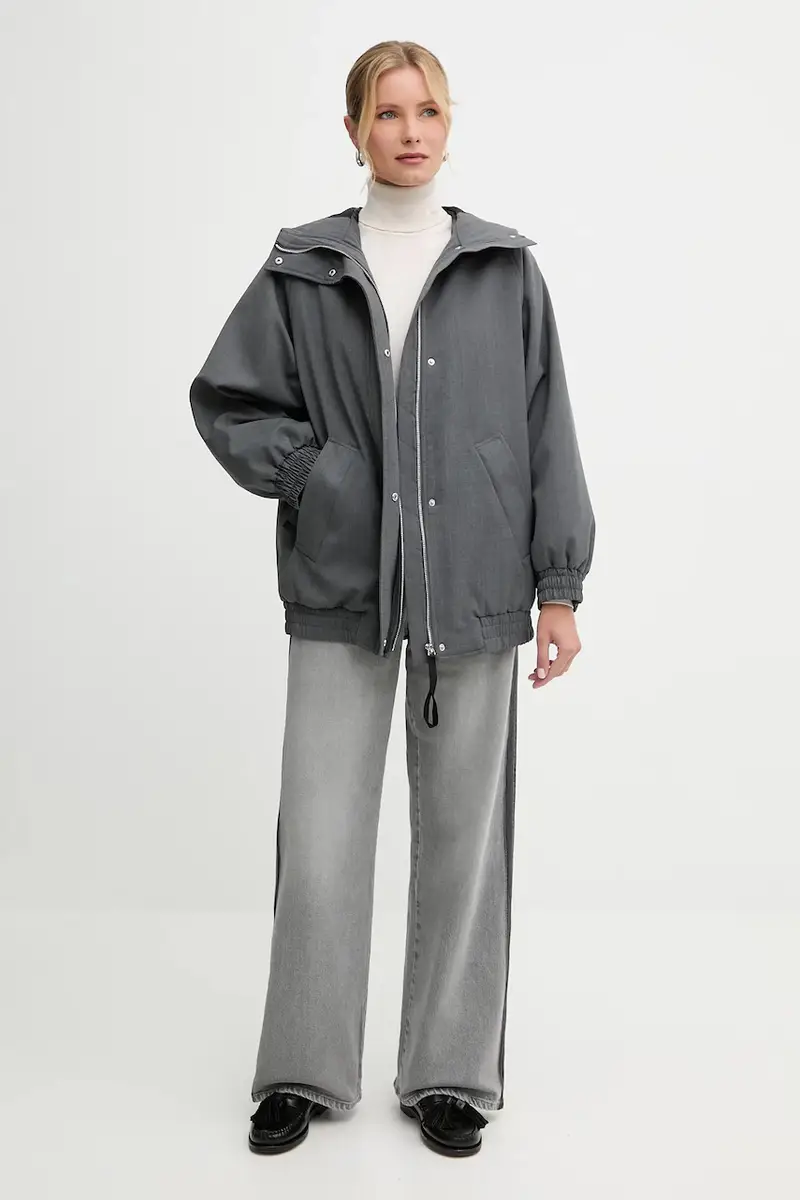 giacca con lana Grigio miniatura 2