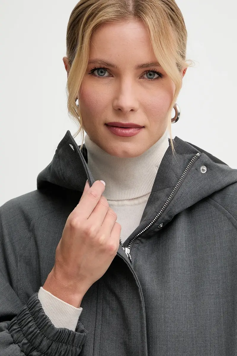 giacca con lana Grigio miniatura 4