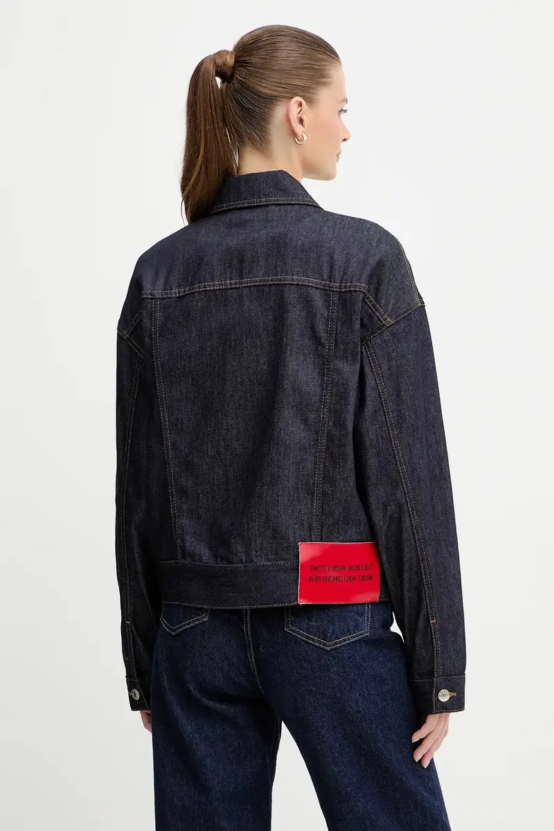 giacca di jeans colore blu navy 2528046012200 miniatura 3