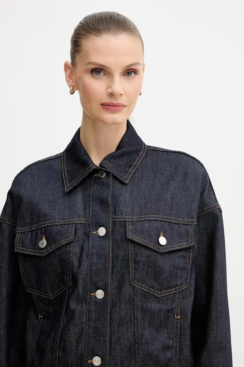 giacca di jeans colore blu navy 2528046012200 miniatura 4