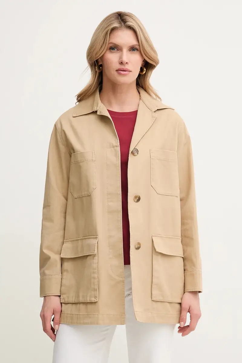 giacca in cotone donna colore marrone 2516081053200 miniatura 3