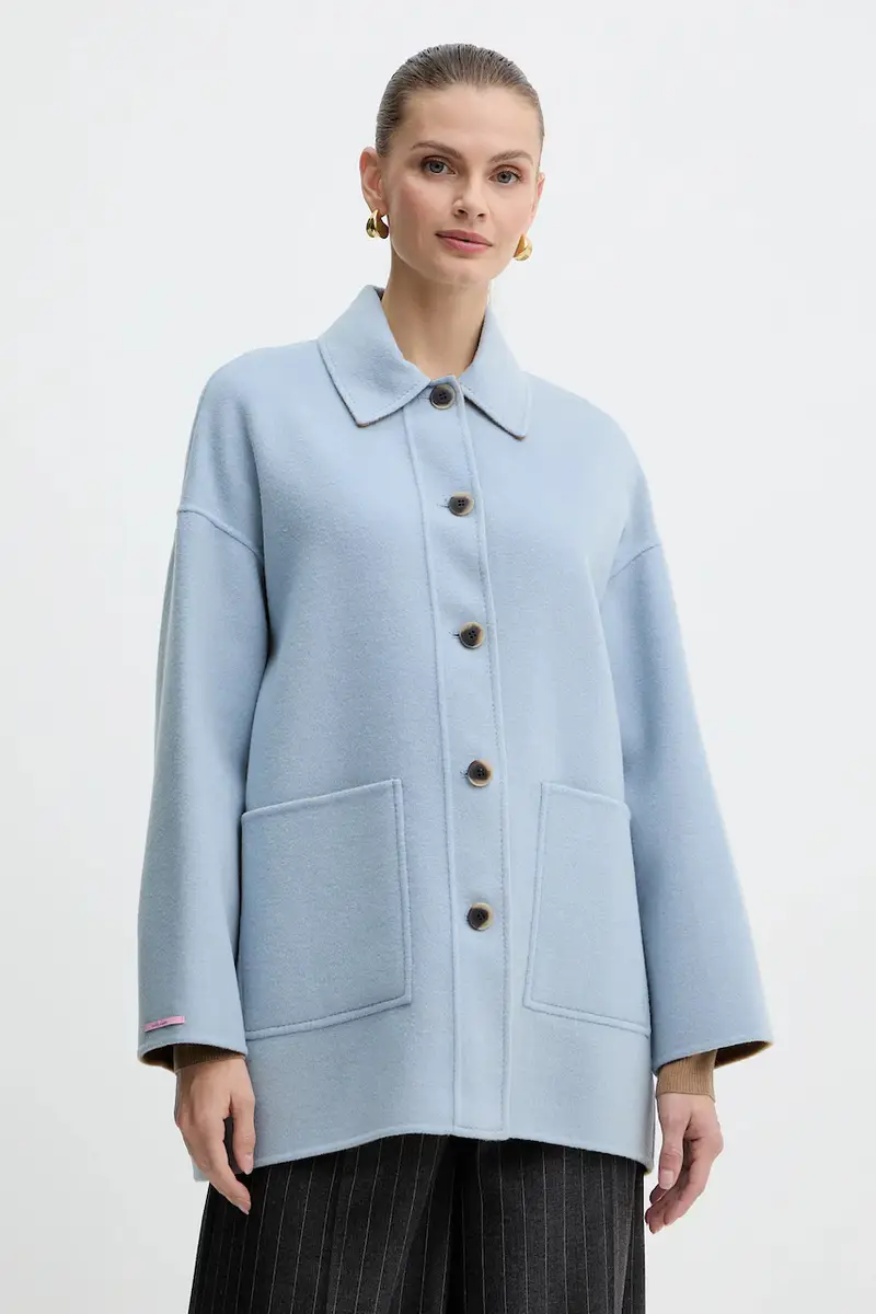 . giacca in lana colore blu 2526086043200