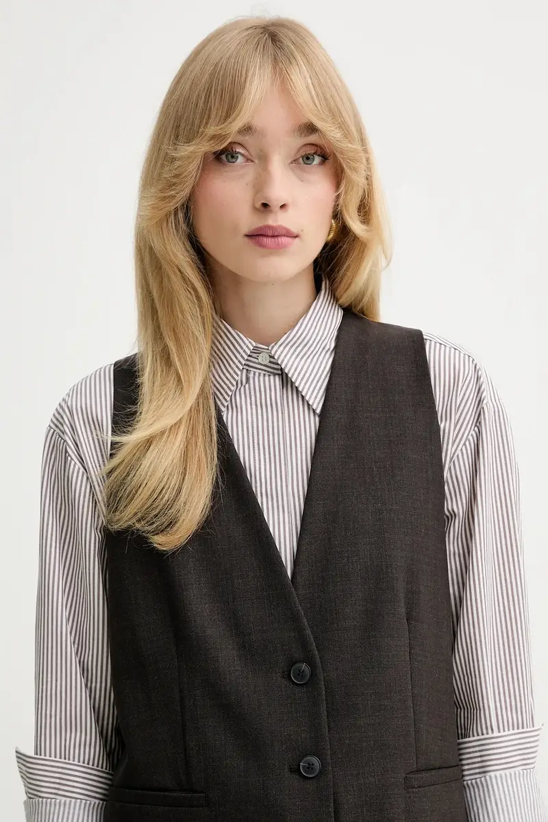 gilet colore marrone 2526156022200 miniatura 4