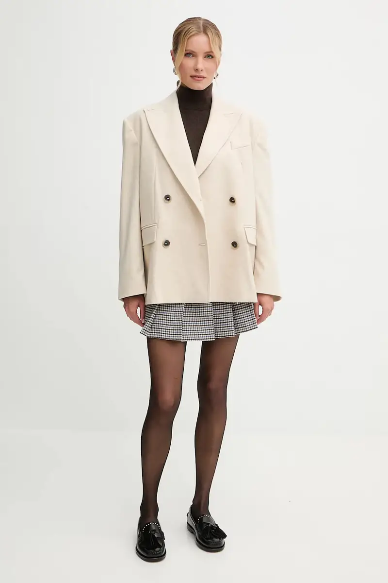 gonna con lana Marrone miniatura 2