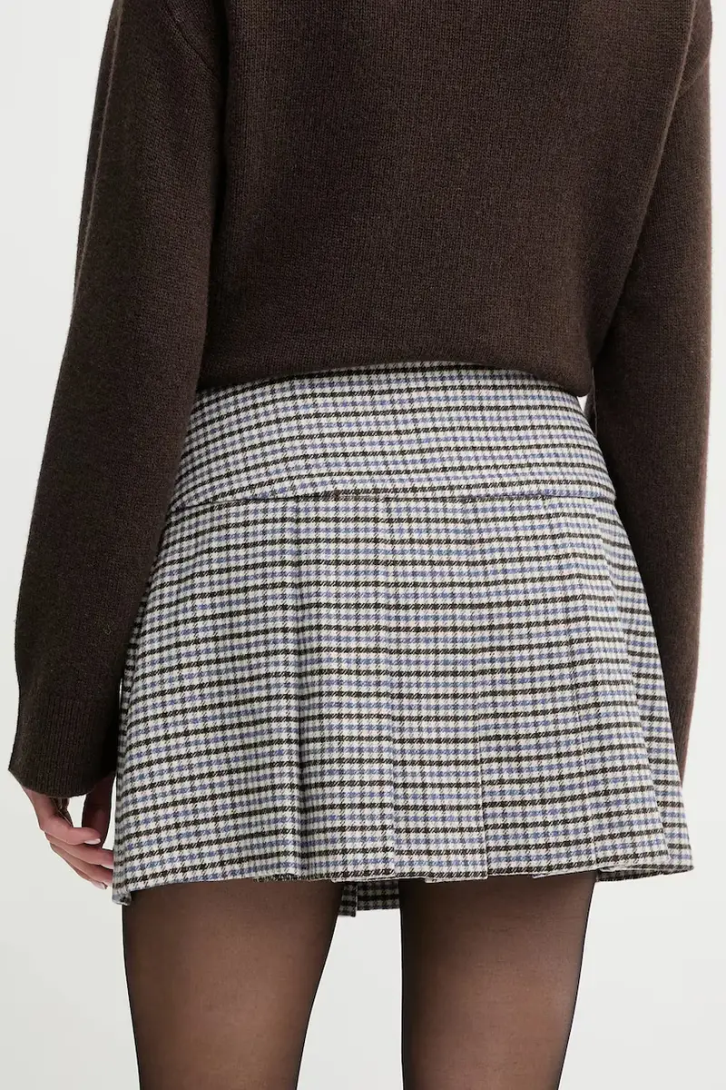 gonna con lana Marrone miniatura 3