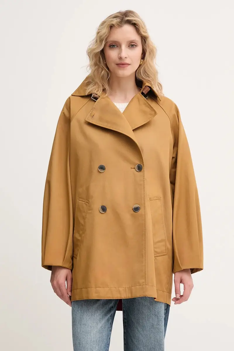 impermeabile di cotone colore giallo 2526086091200 miniatura 4