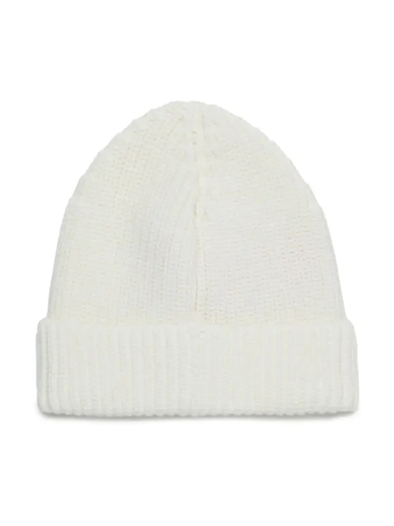 Cappello bianco in maglia targhetta logo miniatura 3