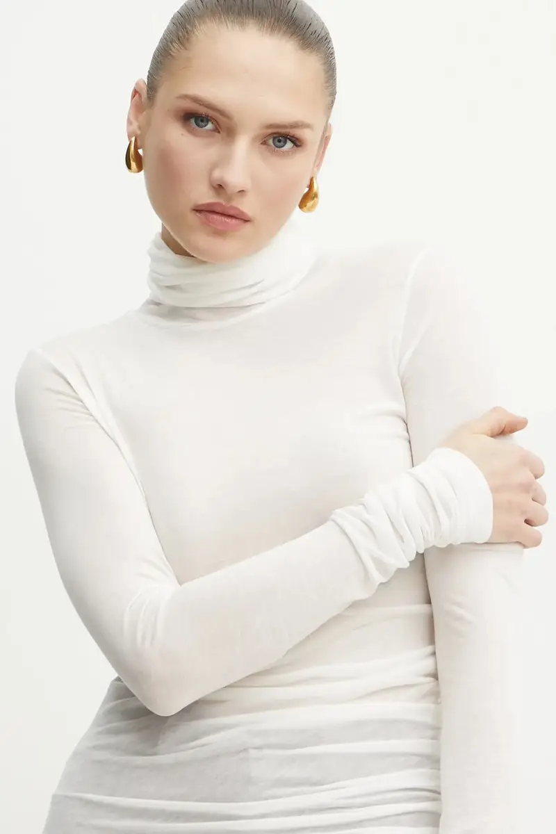 longsleeve con aggiunta di cotone colore beige 2516941041200 miniatura 4