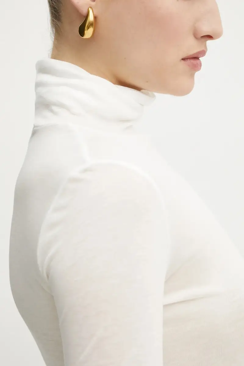 longsleeve con aggiunta di cotone colore beige 2516941041200 miniatura 5