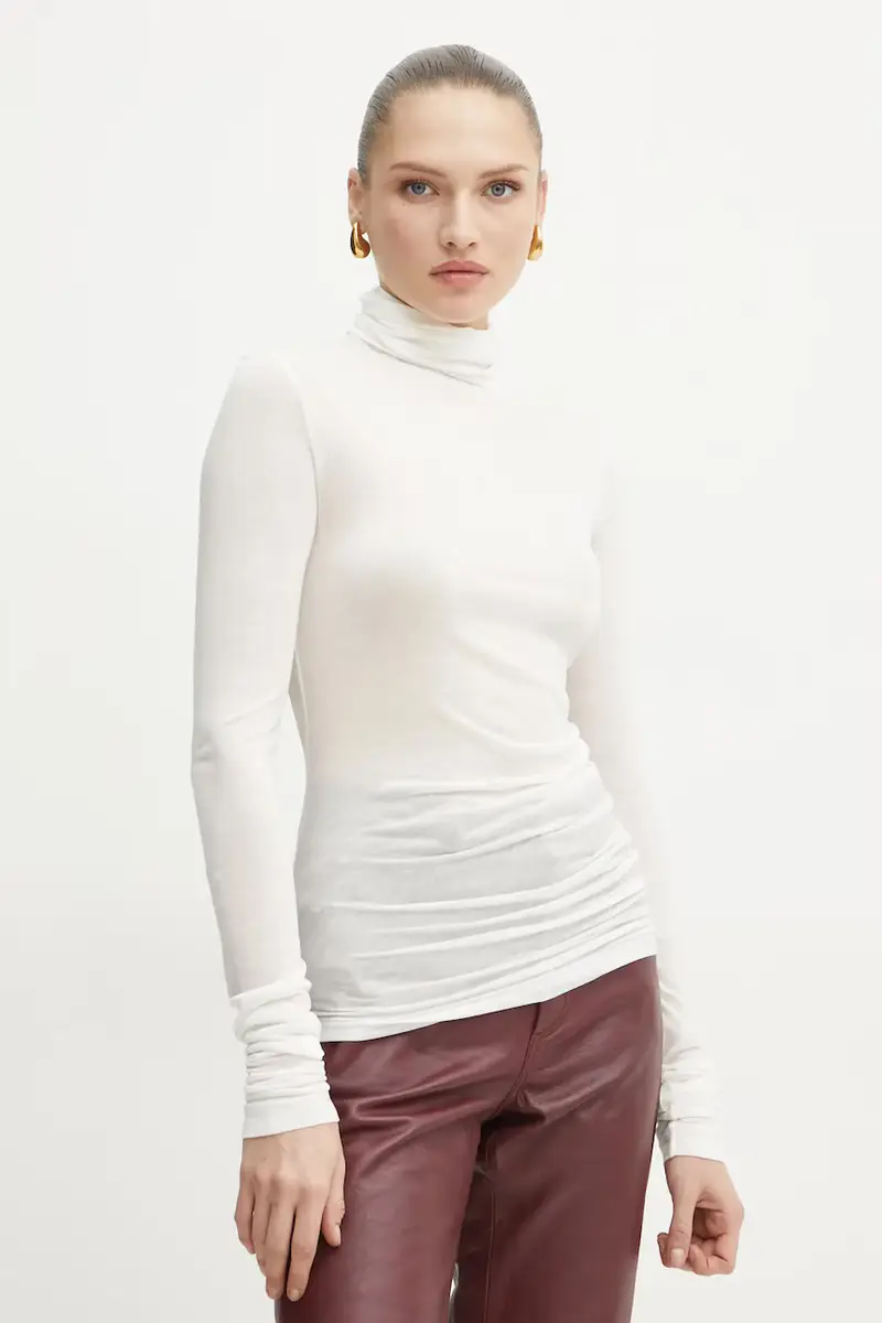 . longsleeve con aggiunta di cotone colore beige 2516941041200