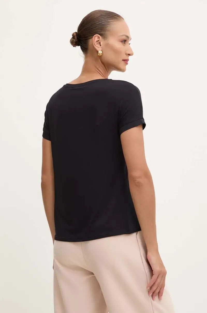 maglietta con aggiunta di seta Nero miniatura 3