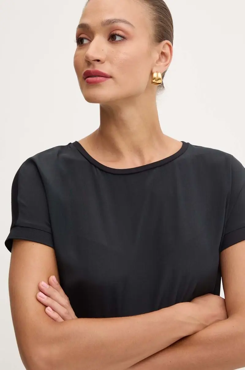 maglietta con aggiunta di seta Nero miniatura 4